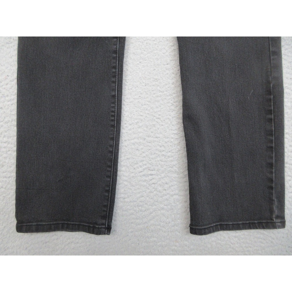 Bandolino Amy Straight Jeans Women 14 Black Charcoal Wash Mid Rise Stretch Denim - Picture 4 of 16